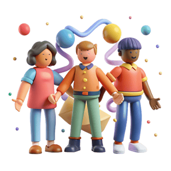 stunning abstract Group of Diverse People Holding Hands Isolated Element premium png