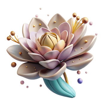 impressive rustic Graffiti Flower Design Isolated with Delicate Petals and Stem premium png