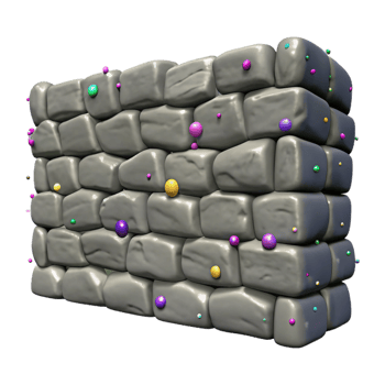 vibrant contemporary Gray Stone Wall Isolated with Rough Texture premium png
