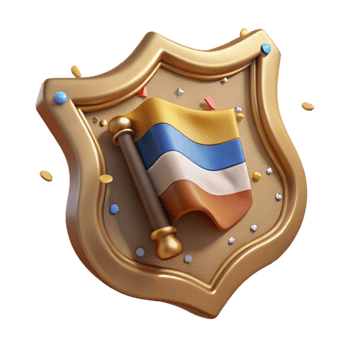 stunning modern Historical Flag Badge Cutout with Aged Appearance professional png