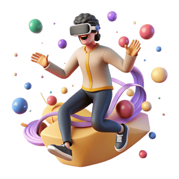 vibrant artistic Man Playing Vr Game Isolated genuine png