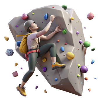 impressive artistic Person Climbing Rock Face Silhouette Cutout exclusive png