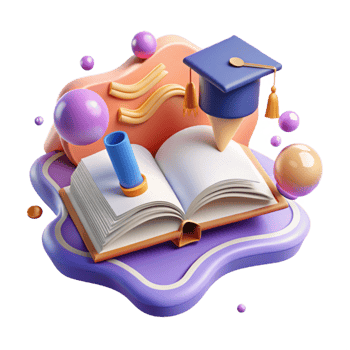 serene creative Lifelong Learning Icon Open Book and Graduation Cap Isolated authentic png