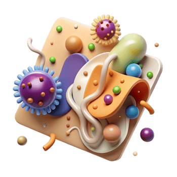impressive abstract Microscope Slide with Bacteria Cutout high quality png