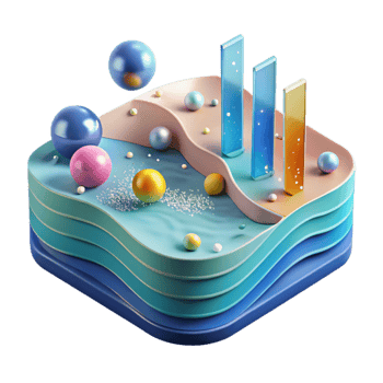 vibrant contemporary Graphical Representation of Ph Levels in Ocean Transparent Background high resolution png