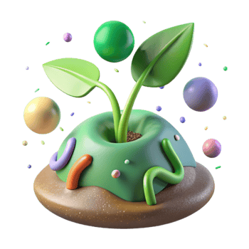 impressive creative Green Sprout Emerging From Soil Cutout premium png