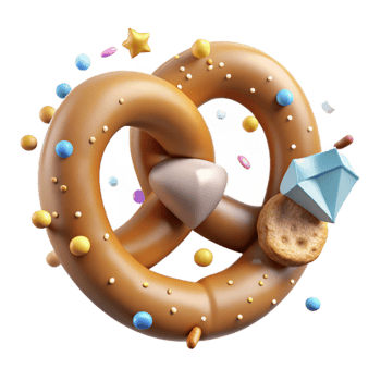 magnificent rustic Oktoberfest Pretzel with Salt Crystals Transparent authentic png