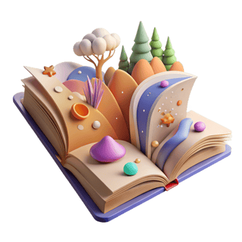 beautiful classic Open Book with Nature Scene Inside Isolated high resolution png