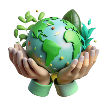 beautiful traditional Hands Holding Globe with Green Leaves Cutout exclusive png