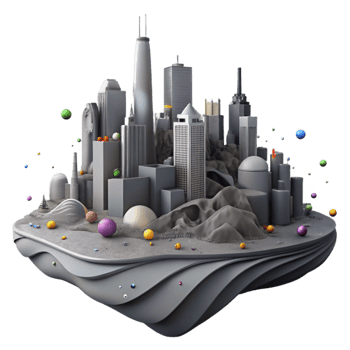 stunning minimalist Polluted City Skyline Dark Tone Transparent Element high quality png