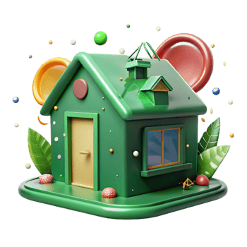 wonderful contemporary Green House Illustration Isolated png