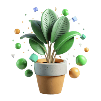 magnificent contemporary Potted Plant with Green Leaves Cutout Transparent Background png