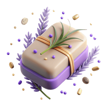 magnificent vintage Handmade Soap Bar with Lavender Sprig Transparent png