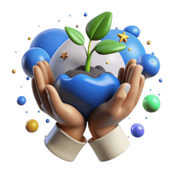 vibrant contemporary Hands Holding Seedling Against Blue Sky Cutout exclusive png