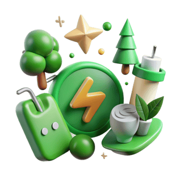 stunning abstract Green Energy Icons with White Background Cutout Graphics authentic png