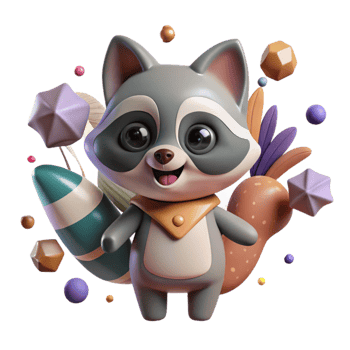 beautiful creative Raccoon Kit Isolated Cute Appearance exclusive png