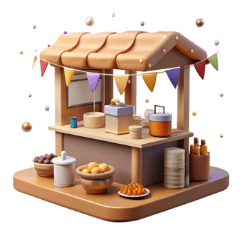 beautiful minimalist Local Food Stall Isolated Delicious Cuisine original png