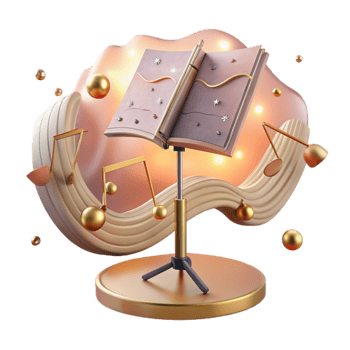 beautiful vintage Music Stand Metal Design Cutout Isolated premium png