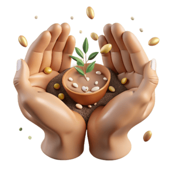 impressive rustic Hands Holding Seeds Against Soil Isolated exclusive png