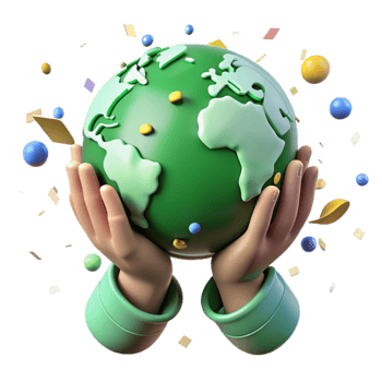 extraordinary classic Hands Holding Globe with Green Leaves Cutout professional png