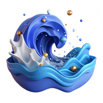 vibrant contemporary Ocean Waves Crashing Cutout Blue Water Isolated premium png