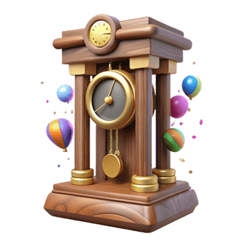 magnificent creative Old Wooden Clock with Pendulum Isolated genuine png