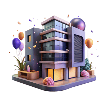 magnificent artistic Modern Apartment Building at Night Cutout professional png