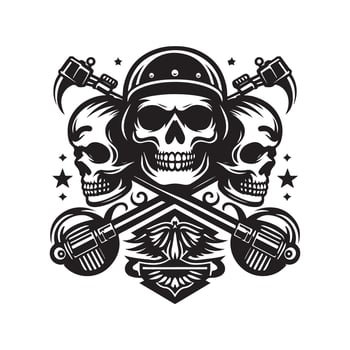 Harley Skulls Silhouette Icon vector