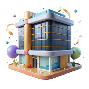 serene traditional Modern Office Building Teamwork Symbol Transparent Background premium png