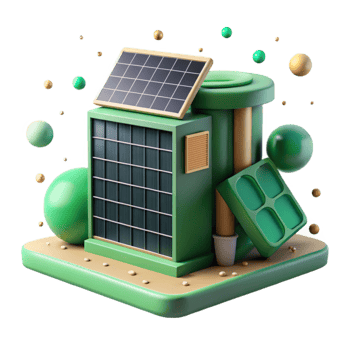 extraordinary creative Green Building with Solar Panels Transparent exclusive png