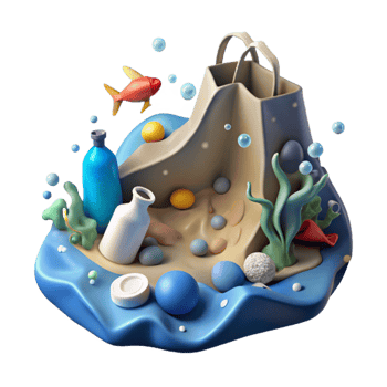 wonderful traditional Ocean Pollution Plastic Bag Floating Cutout with Clear Plastic Bag professional png