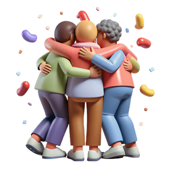 magnificent modern Group Hugging Consoling Gesture Transparent Background high quality png
