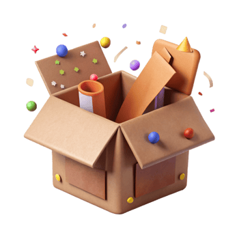 magnificent traditional Open Box Cardboard Brown Cutout Element authentic png