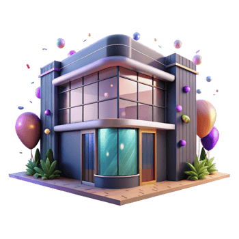 wonderful minimalist Modern Building Facade Isolated Night View high quality png