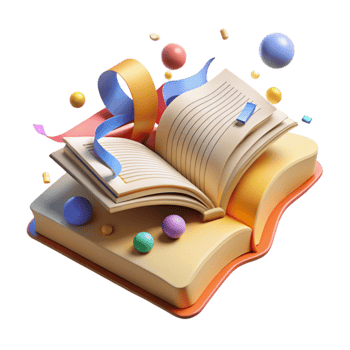 dramatic modern Historical Narrative Open Book with Quill Pen Isolated professional png