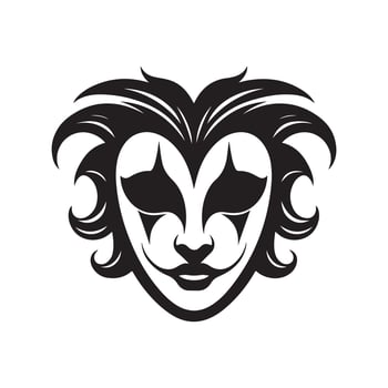 Joker mask art Silhouette vector