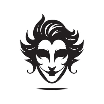 Silhouette Joker mask art vector