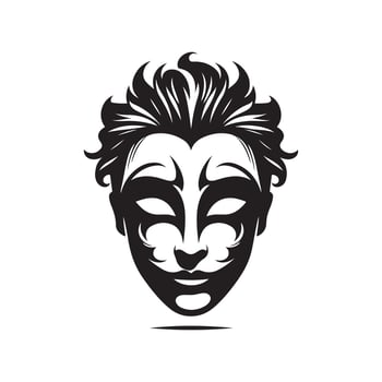 Joker face silhouette vector