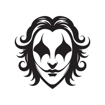 Joker mask drawing vector