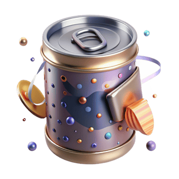 extraordinary abstract Printed Metal Can with Label Transparent Background authentic png