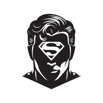 Superman face mask art vector