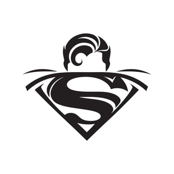Superman mask silhouette graphic vector