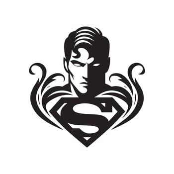 Superman face silhouette vector