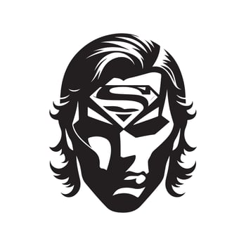 Superman mask silhouette illustration vector
