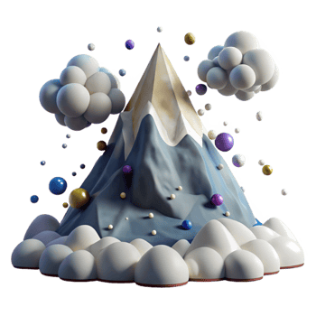 magnificent vintage Mountain Peak with Snow Cap and Clouds Isolated with Dramatic Sky exclusive png