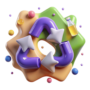 stunning abstract Recycling Symbol Made of Green Leaves Isolated Element detailed png