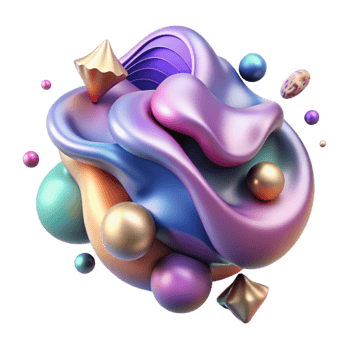 dramatic modern Gradient Mesh Abstract Form Cutout professional png