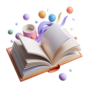 dramatic contemporary Open Book Blank Pages Transparent Background premium png