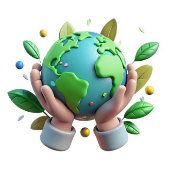 magnificent classic Hands Holding Globe with Green Leaves Cutout high quality png