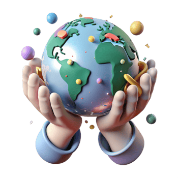 extraordinary artistic Hands Holding Globe Isolated with Soft Lighting professional png